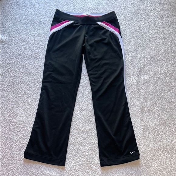 Nike Women's Black Joggers with Pink and White Stripes - Picture 1 of 12
